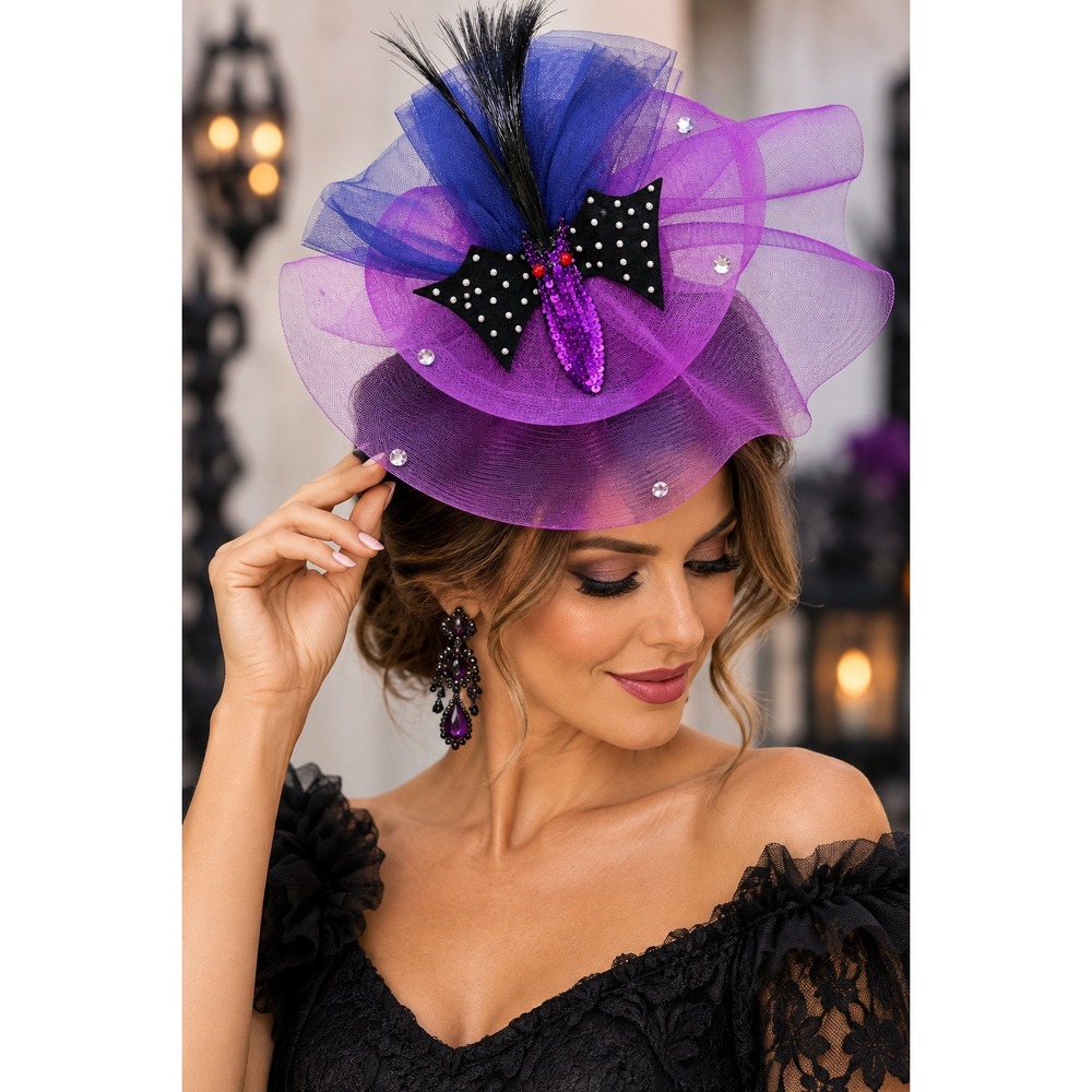 Department 56 Halloween Bat Fascinator Vintage Hat circa 04' NWT kentucky derby